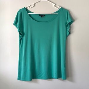 Size Med Teal Eileen Fisher Silk Short Sleeve Top